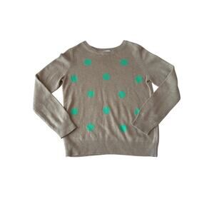 Gap Polka Dot Wool Blend Sweater Beige Mint Green Size Medium
